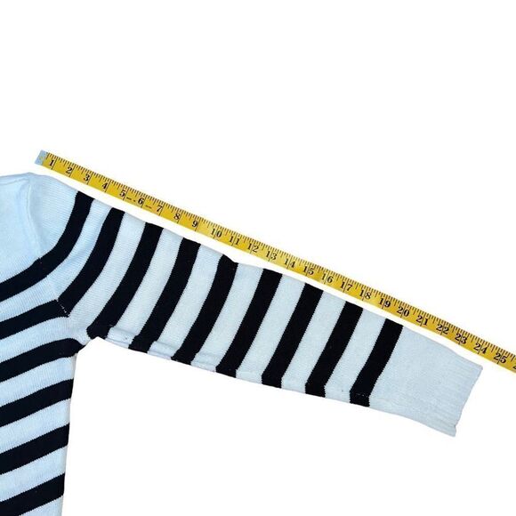 AB STUDIO Black & White Striped Knit Sweater Size XL - Picture 7 of 7